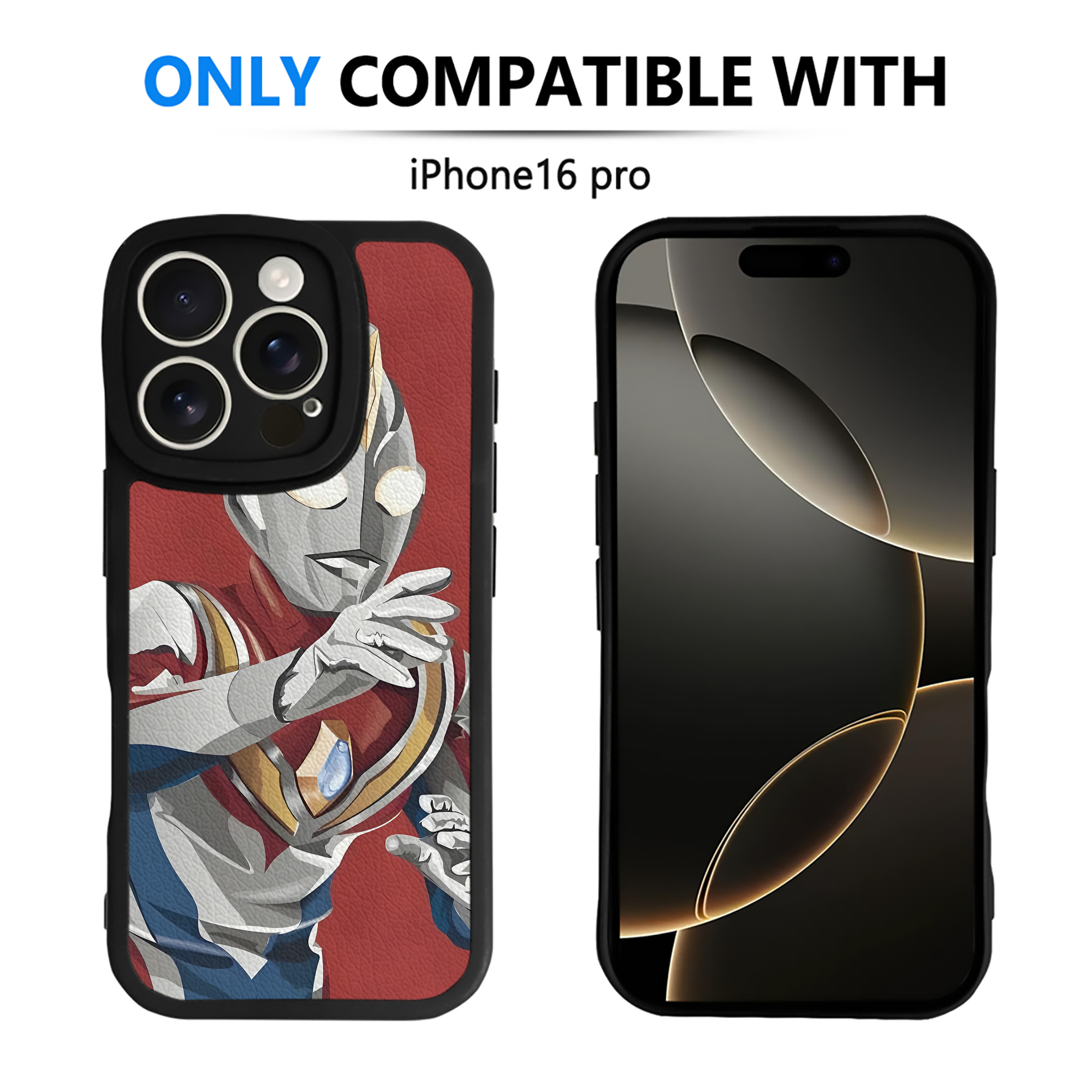 （画像用） ウルトラマン Ultraman 【iPhone 16シリーズ対応】シリコンスマホケース（レザー調） 材質：シリコン